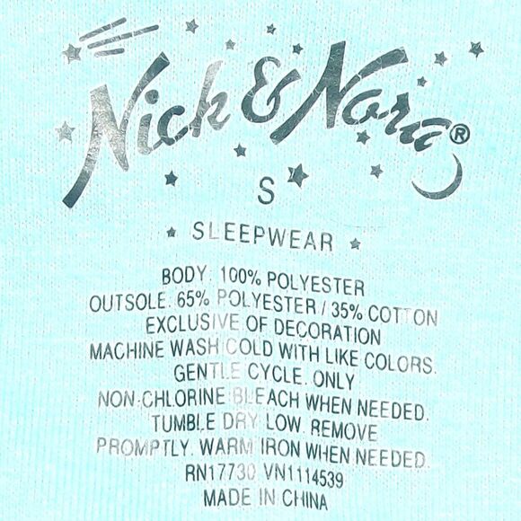 NICK & NORA Footie Pajamas/Union Suit, S, SHARK, Aqua Blue, Long sleeve, Zipper - Picture 14 of 14